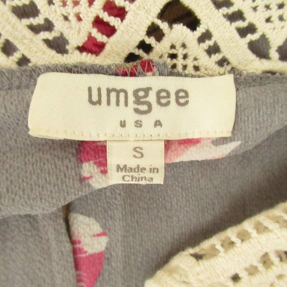 Umgee Kimono Cardigan S Small Gray Floral Crochet Lace Cocoon Boho Peasant - Picture 5 of 6